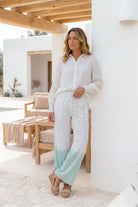 Weiße Bluse im Bohemian-Stil von Ibizamode mit lockerem Schnitt